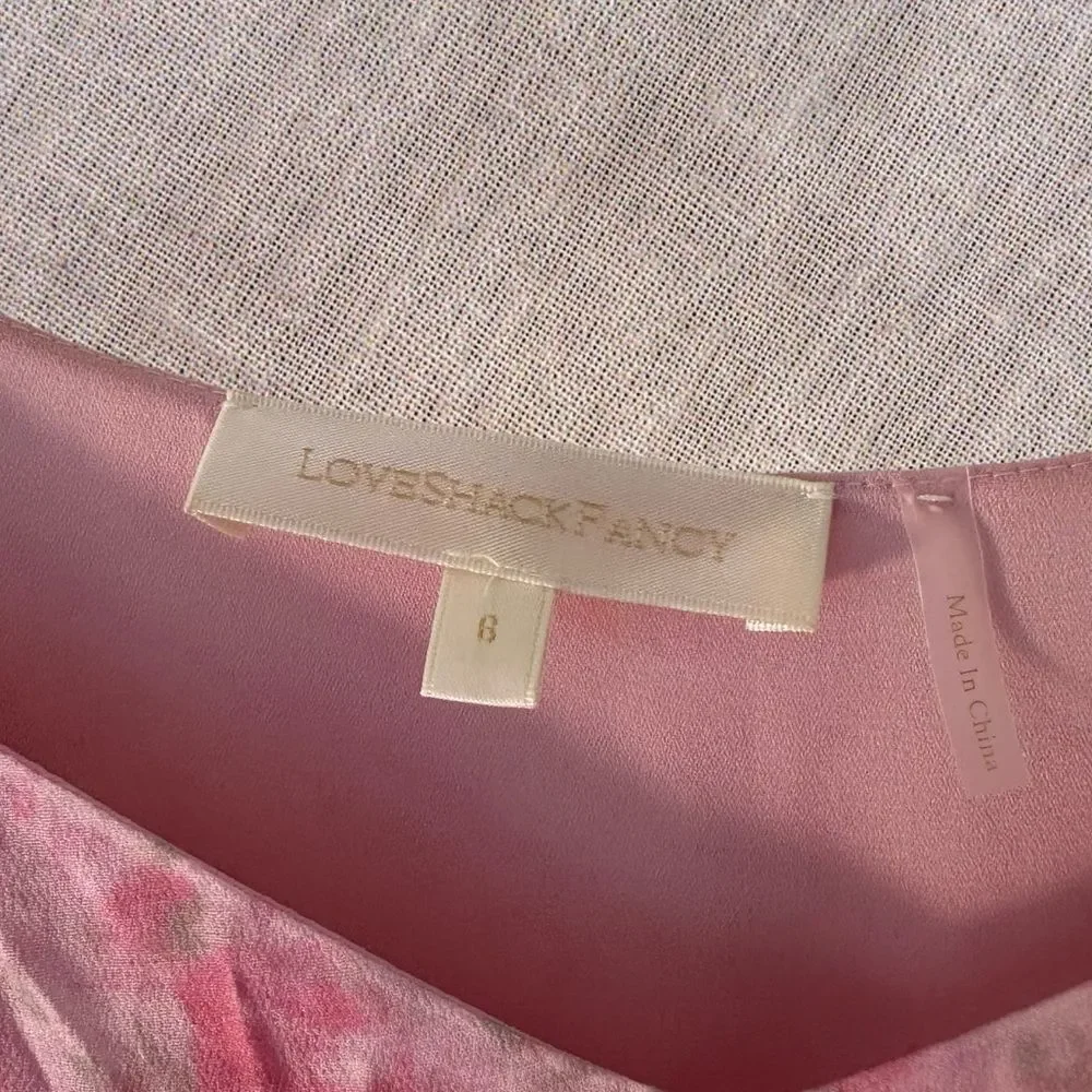 LoveShackFancy Tulonne Rose-Print Dress - Picture 10 of 12
